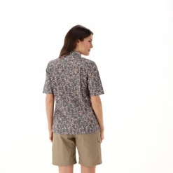 Damen 3/4 Ärmel Stretch-Bluse mit Allover-Druck