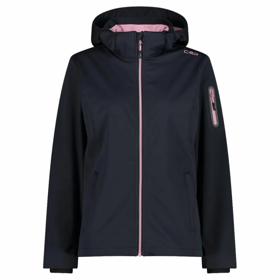 Damen Jacke aus Light Softshell mit abnehmbarer Kapuze