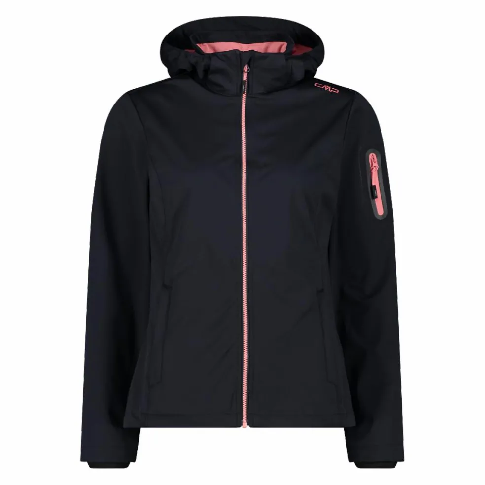 Damen Jacke aus Light Softshell mit abnehmbarer Kapuze