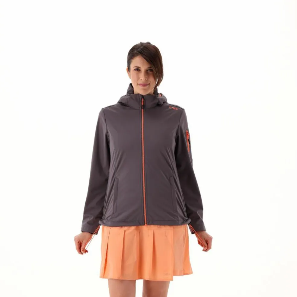 Damen Jacke aus Light Softshell mit abnehmbarer Kapuze