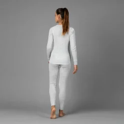 Damen Langarm Unterwäsche mit Rundhalsausschnitt