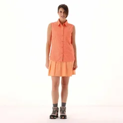 Damen Ärmelloses Hemd mit Karomuster