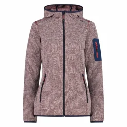 Damen schweres Fleecejacke Knit-Tech in melierter Optik mit Kapuze