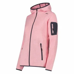 Damen schweres Fleecejacke Knit-Tech in melierter Optik mit Kapuze