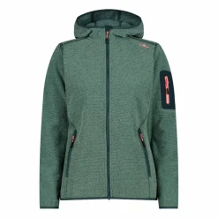 Damen schweres Fleecejacke Knit-Tech in melierter Optik mit Kapuze