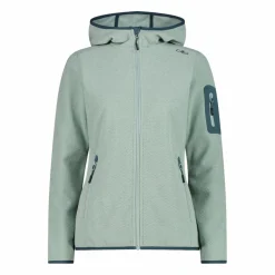 Damen schweres Fleecejacke Knit-Tech in melierter Optik mit Kapuze