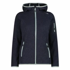 Damen schweres Fleecejacke Knit-Tech in melierter Optik mit Kapuze