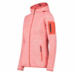 Damen schweres Fleecejacke Knit-Tech in melierter Optik mit Kapuze