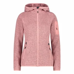 Damen schweres Fleecejacke Knit-Tech in melierter Optik mit Kapuze