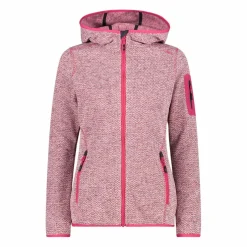 Damen schweres Fleecejacke Knit-Tech in melierter Optik mit Kapuze