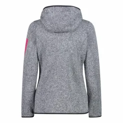 Damen schweres Fleecejacke Knit-Tech in melierter Optik mit Kapuze