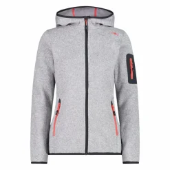 Damen schweres Fleecejacke Knit-Tech in melierter Optik mit Kapuze