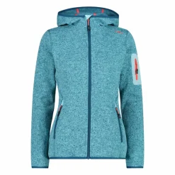 Damen schweres Fleecejacke Knit-Tech in melierter Optik mit Kapuze