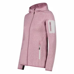 Damen schweres Fleecejacke Knit-Tech in melierter Optik mit Kapuze