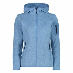 Damen schweres Fleecejacke Knit-Tech in melierter Optik mit Kapuze