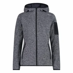 Damen schweres Fleecejacke Knit-Tech in melierter Optik mit Kapuze