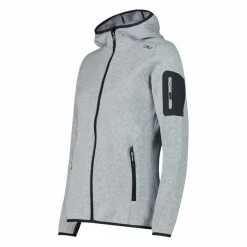 Damen schweres Fleecejacke Knit-Tech in melierter Optik mit Kapuze