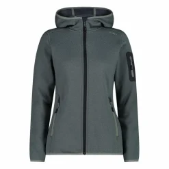 Damen schweres Fleecejacke Knit-Tech in melierter Optik mit Kapuze
