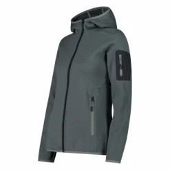 Damen schweres Fleecejacke Knit-Tech in melierter Optik mit Kapuze