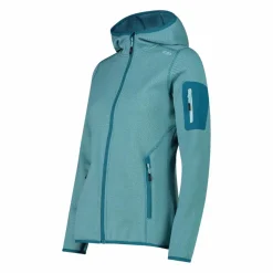 Damen schweres Fleecejacke Knit-Tech in melierter Optik mit Kapuze