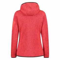 Damen schweres Fleecejacke Knit-Tech in melierter Optik mit Kapuze