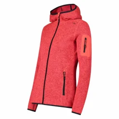 Damen schweres Fleecejacke Knit-Tech in melierter Optik mit Kapuze
