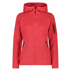 Damen schweres Fleecejacke Knit-Tech in melierter Optik mit Kapuze
