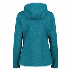 Damen schweres Fleecejacke Knit-Tech in melierter Optik mit Kapuze