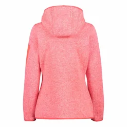 Damen schweres Fleecejacke Knit-Tech in melierter Optik mit Kapuze