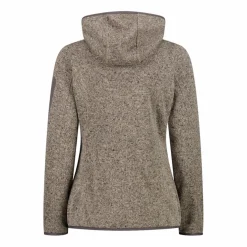 Damen schweres Fleecejacke Knit-Tech in melierter Optik mit Kapuze