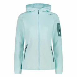Damen schweres Fleecejacke Knit-Tech in melierter Optik mit Kapuze