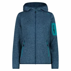 Damen schweres Fleecejacke Knit-Tech in melierter Optik mit Kapuze