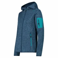 Damen schweres Fleecejacke Knit-Tech in melierter Optik mit Kapuze