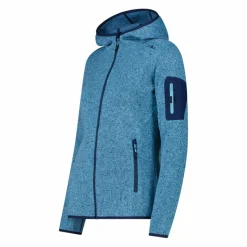 Damen schweres Fleecejacke Knit-Tech in melierter Optik mit Kapuze