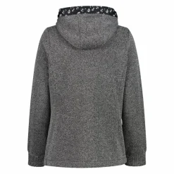 Damen-Fleecejacke aus Knit Tech mit Kapuze und floralen Details