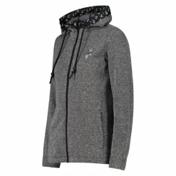Damen-Fleecejacke aus Knit Tech mit Kapuze und floralen Details