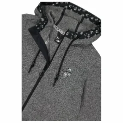 Damen-Fleecejacke aus Knit Tech mit Kapuze und floralen Details