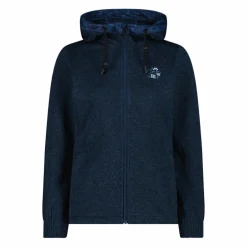 Damen-Fleecejacke aus Knit Tech mit Kapuze und floralen Details