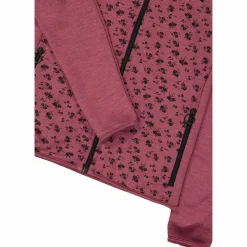 Damen-Fleece-Sweatshirt aus Stretch-Performance, bedruckt mit Melange-Details