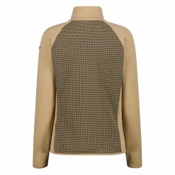 Damen-Fleece-Sweatshirt aus Stretch-Performance, bedruckt mit Melange-Details