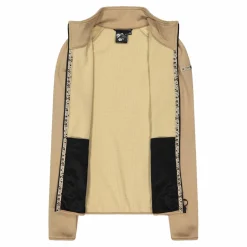 Damen-Fleece-Sweatshirt aus Stretch-Performance, bedruckt mit Melange-Details