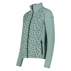 Damen-Fleece-Sweatshirt aus Stretch-Performance, bedruckt mit Melange-Details