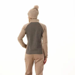 Damen-Fleece-Sweatshirt aus Stretch-Performance, bedruckt mit Melange-Details