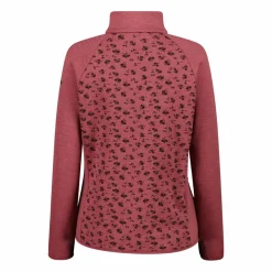 Damen-Fleece-Sweatshirt aus Stretch-Performance, bedruckt mit Melange-Details