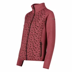 Damen-Fleece-Sweatshirt aus Stretch-Performance, bedruckt mit Melange-Details