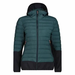 Damen-Hybridjacke Unlimitech wattiert mit PrimaLoft® Black ThermoPlume mit Kapuze