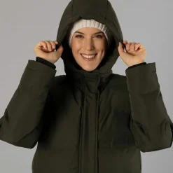 Damenmantel mit fester Kapuze