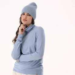 Damenpullover mit Rollkragen aus Light Tencel Merino