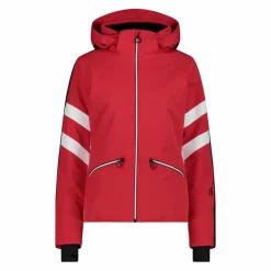 Damen-Skijacke aus Twill mit abnehmbarer Kapuze