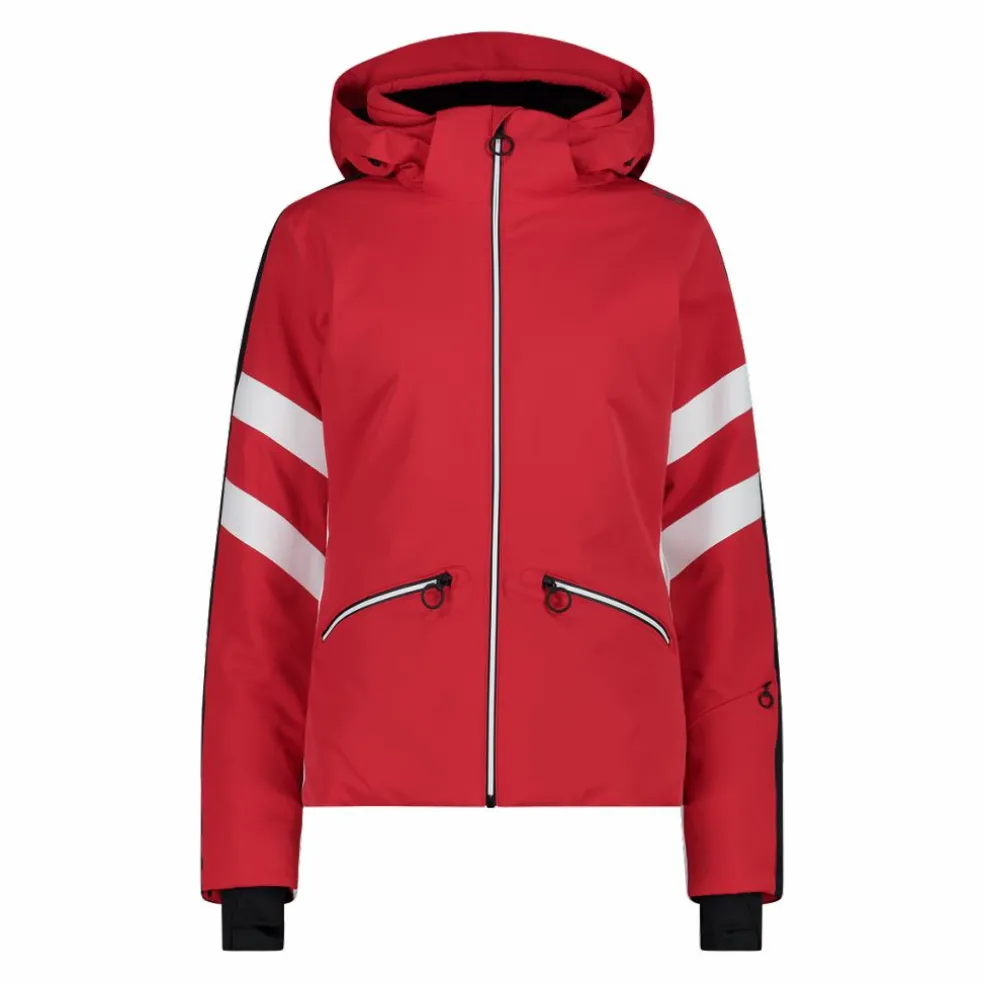 Damen-Skijacke aus Twill mit abnehmbarer Kapuze